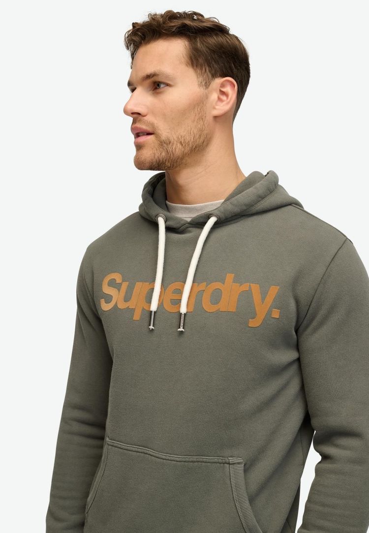 Superdry Hoodie Kaki heren (CLASSIC CORE LOGO HOODIE - M2013707A.TSJ) - GL Sport (Sluis)