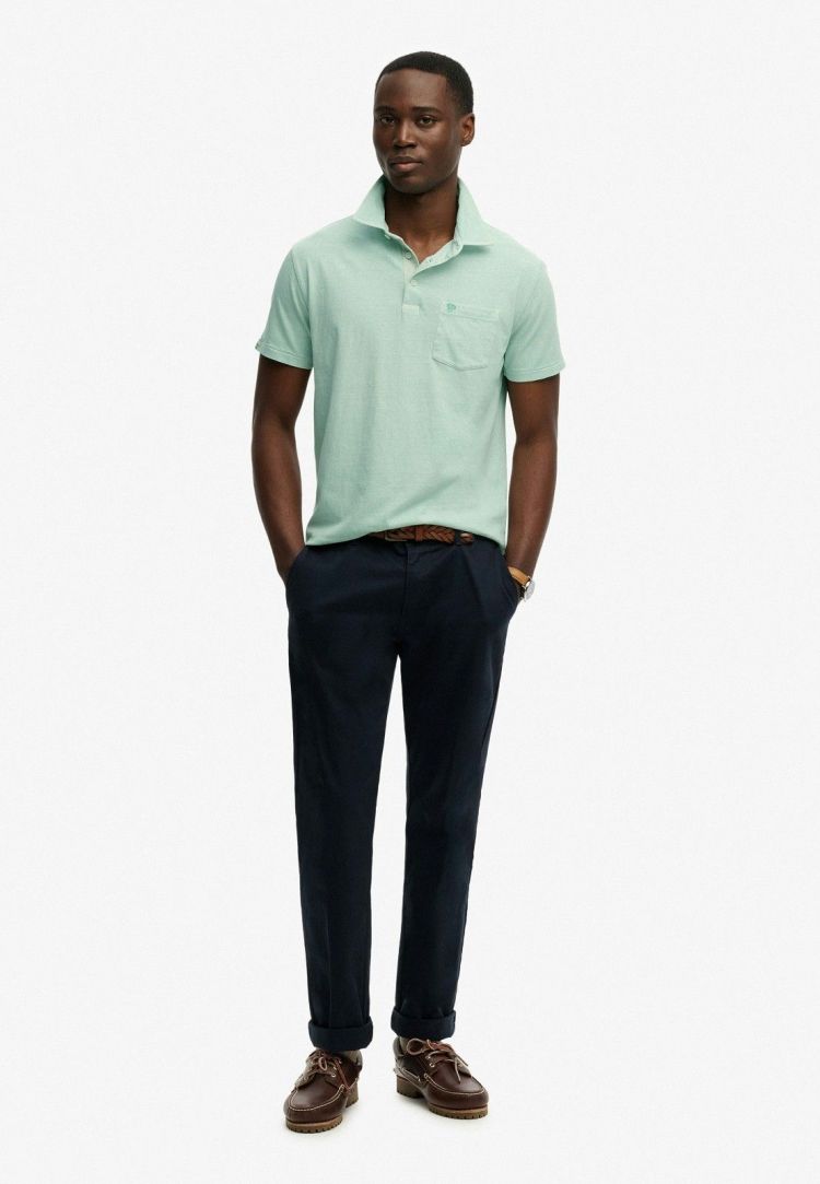 Superdry Polo Mint heren (CLASSIC COTTON LINEN POLO  - M1110486A.8WD) - GL Sport (Sluis)