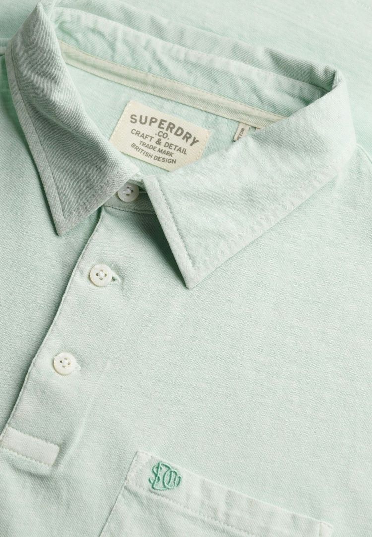 Superdry Polo Mint heren (CLASSIC COTTON LINEN POLO  - M1110486A.8WD) - GL Sport (Sluis)