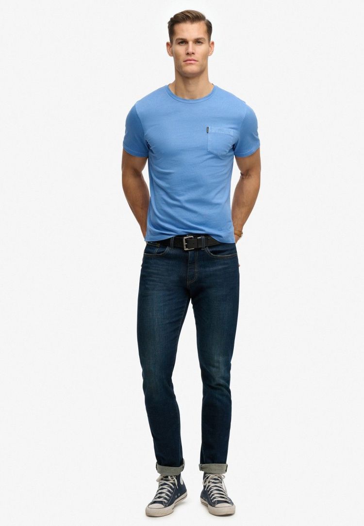 Superdry T-shirt Blauw heren (CLASSIC ESSENTIAL POCKET T-SHIRT - M1012206A.6OC) - GL Sport (Sluis)