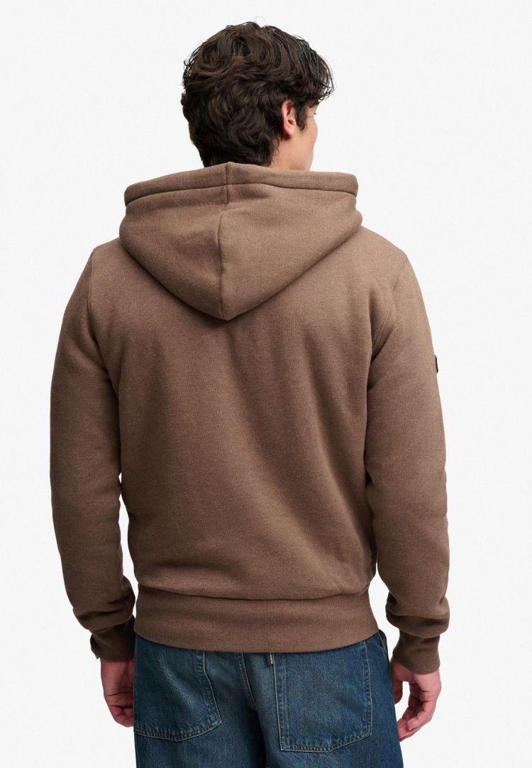 Superdry & Co Vest Bruin heren (BORG LINED ZIPHOOD - M2014583A.M5P) - GL Sport (Sluis)