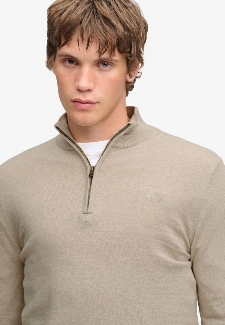 Superdry & Co Pull Grijs heren (ESSENTIAL LW WOOL BLEND 1/2 ZIP - M6110783A.5US) - GL Sport (Sluis)