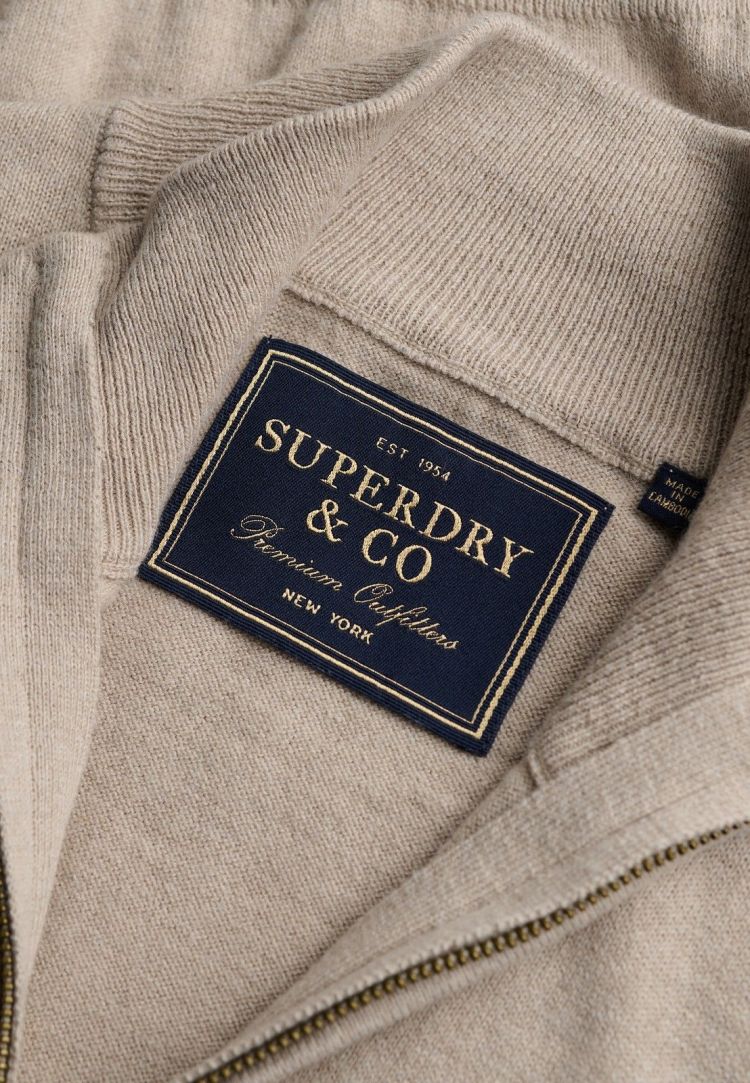 Superdry & Co Pull Grijs heren (ESSENTIAL LW WOOL BLEND 1/2 ZIP - M6110783A.5US) - GL Sport (Sluis)