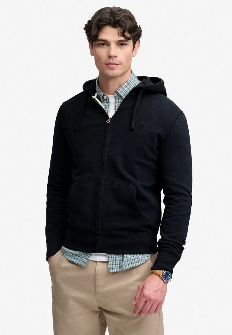 Superdry & Co Vest Blauw heren (ESSENTIAL SDCO LOGO ZIPHOOD - M2014703A.24S) - GL Sport (Sluis)