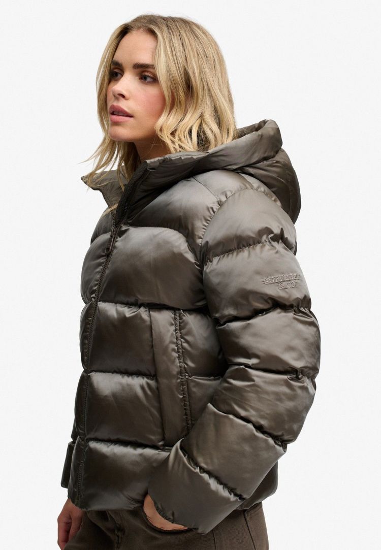 Superdry & Co Jas Kaki dames (HOODED SHINE PUFFER JACKET - W5012187A.2QJ) - GL Sport (Sluis)