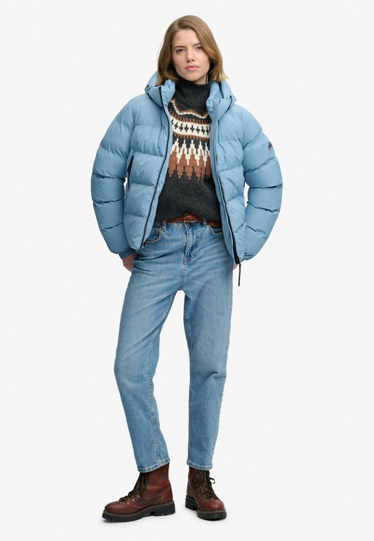 Superdry & Co Jas Blauw dames (HOODED SPORTS PUFFER JACKET - W5011996A.QS8) - GL Sport (Sluis)
