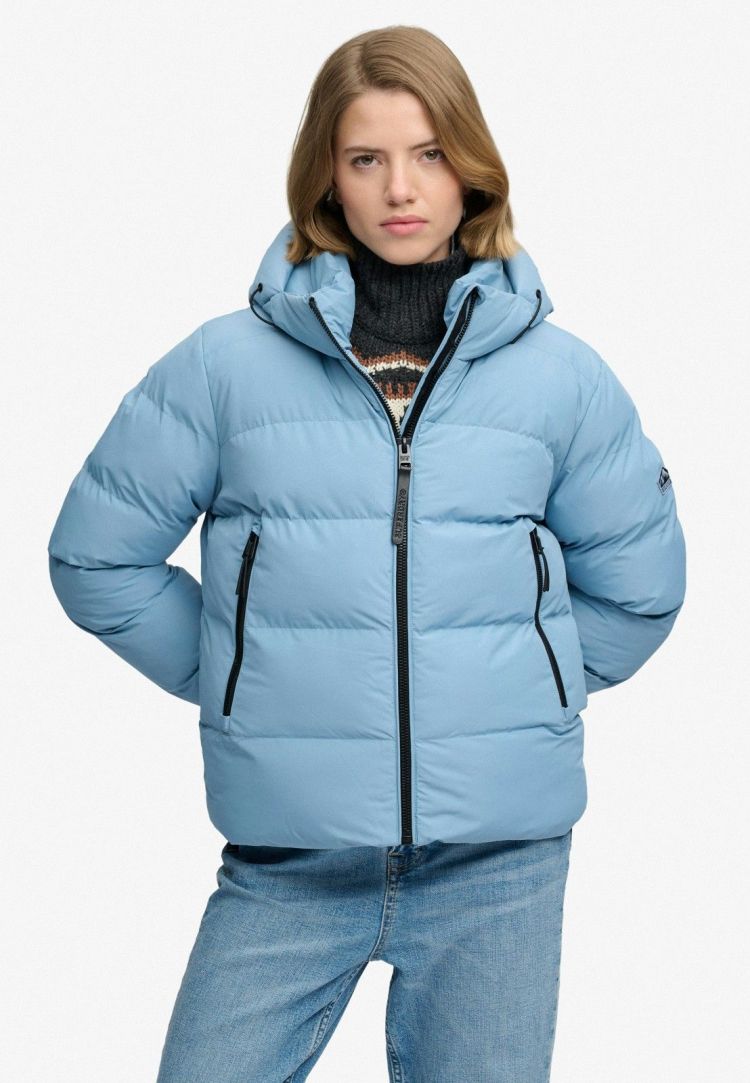 Superdry & Co Jas Blauw dames (HOODED SPORTS PUFFER JACKET - W5011996A.QS8) - GL Sport (Sluis)