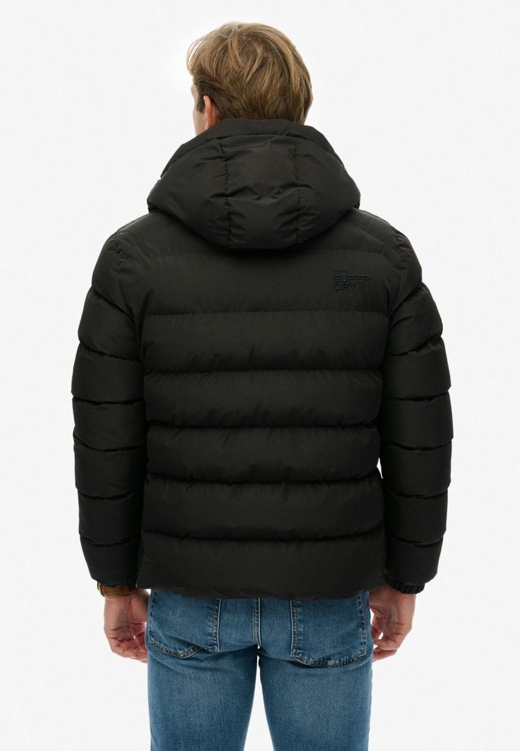 Superdry & Co Jas Zwart heren (HOODED SPORTS PUFFER JACKET - M5011905A.16A) - GL Sport (Sluis)
