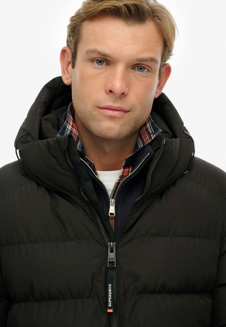 Superdry & Co Jas Zwart heren (HOODED SPORTS PUFFER JACKET - M5011905A.16A) - GL Sport (Sluis)