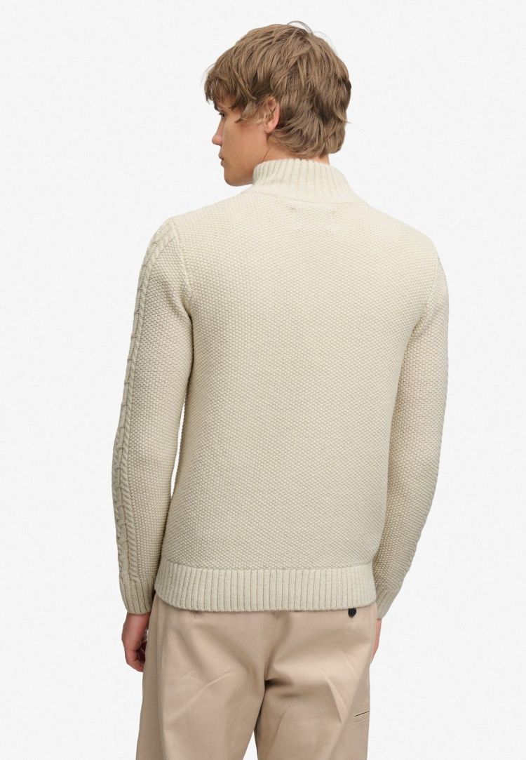 Superdry & Co Trui Beige heren (JACOB CABLE HALF ZIP KNIT - M6110770A.39E) - GL Sport (Sluis)