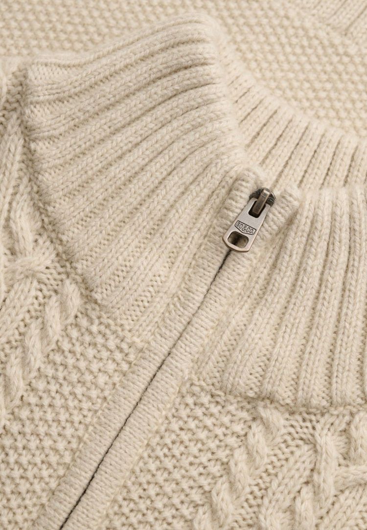 Superdry & Co Trui Beige heren (JACOB CABLE HALF ZIP KNIT - M6110770A.39E) - GL Sport (Sluis)