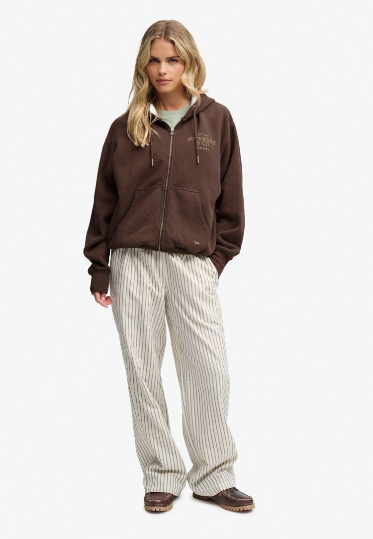 Superdry & Co Hoodie Bruin dames (LUXE FUR LINED ZIPHOOD - W2012784A.8TP) - GL Sport (Sluis)