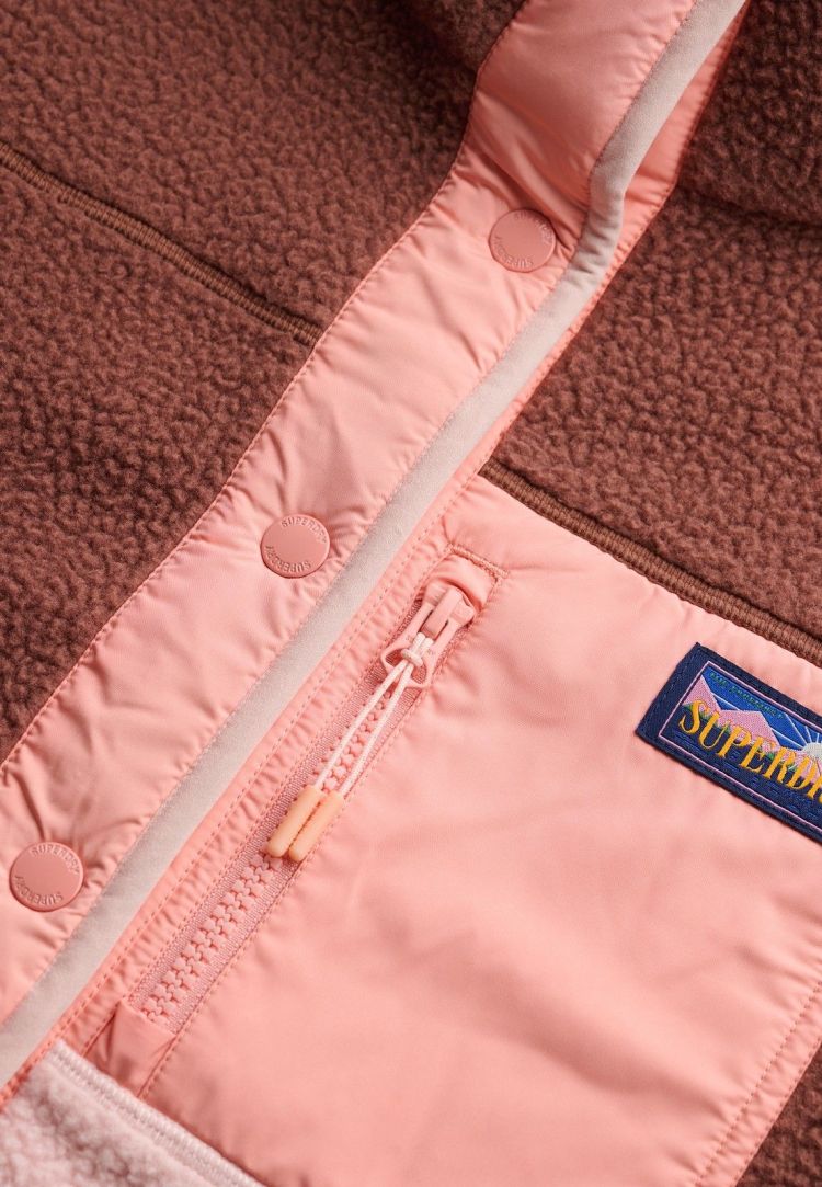 Superdry & Co Jas Bruin dames (COLOUR BLOCK FLEECE JACKET - W5012074A.2TP) - GL Sport (Sluis)