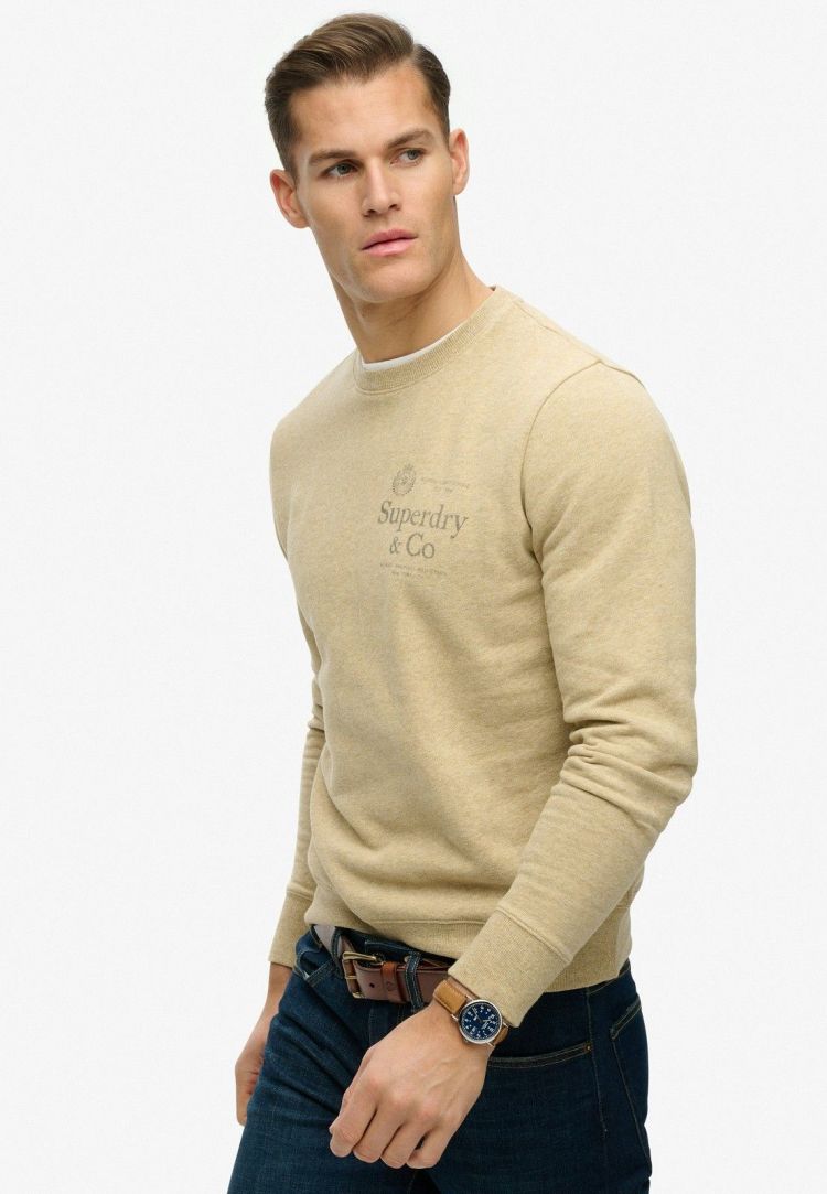 Superdry Sweater Beige heren (COMPANY RELAXED SWEAT - M2014539A.1WY) - GL Sport (Sluis)