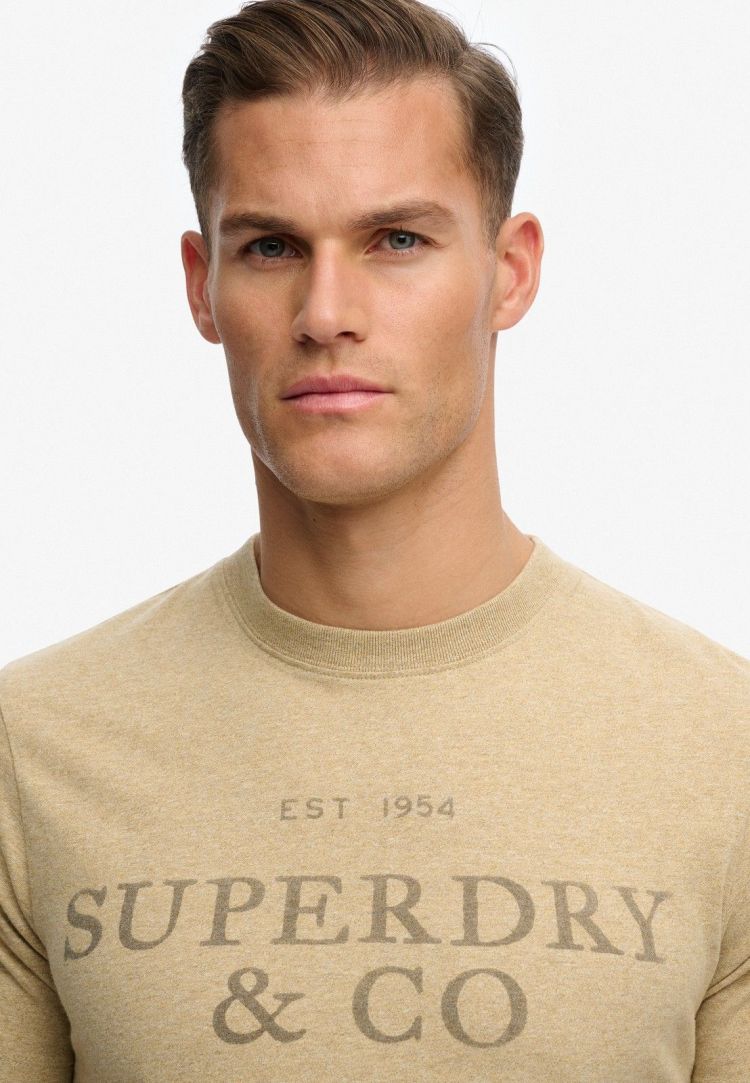 Superdry T-shirt Beige heren (COMPANY RELAXED TEE - M1012392A.1WY) - GL Sport (Sluis)