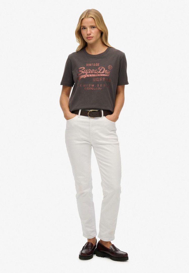 Superdry T-shirt Zwart dames (EMBELLISHED VL RELAXED TEE - W1011731A.AWF) - GL Sport (Sluis)