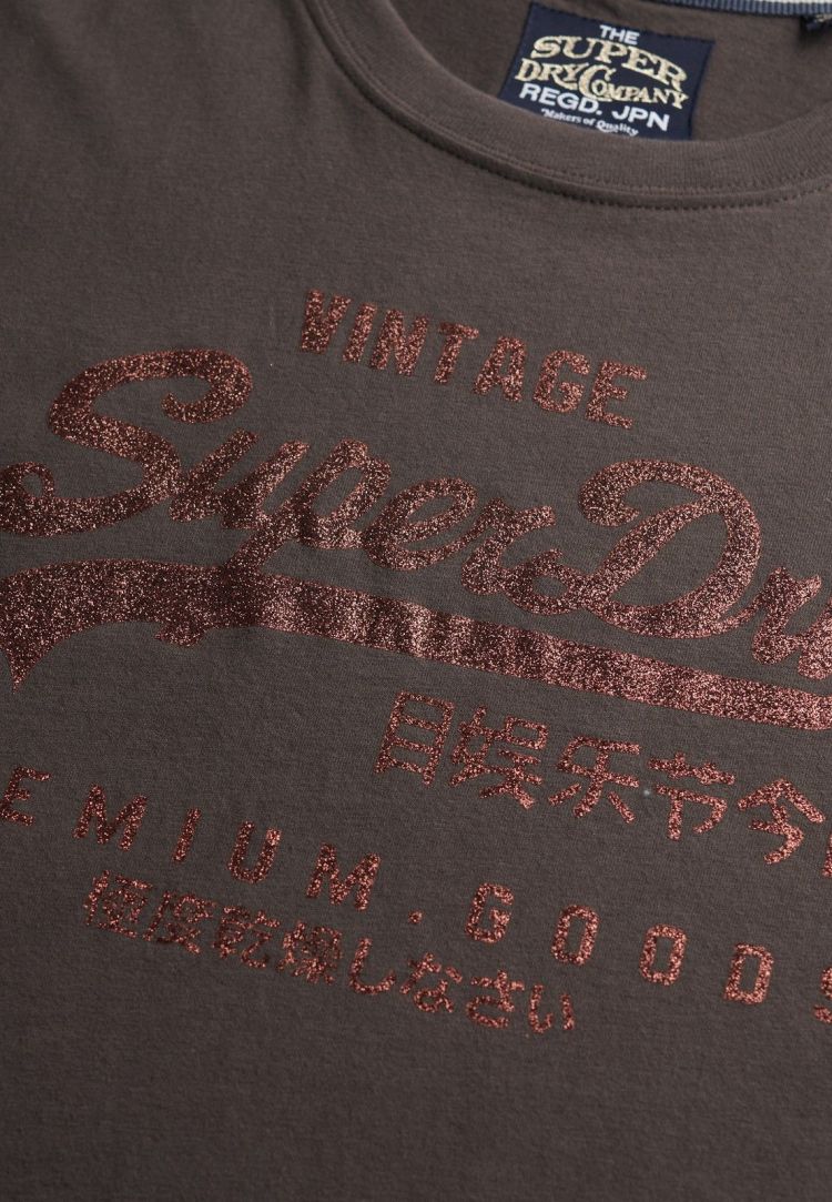 Superdry T-shirt Zwart dames (EMBELLISHED VL RELAXED TEE - W1011731A.AWF) - GL Sport (Sluis)