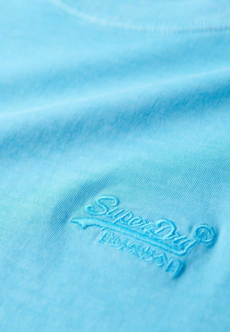 Superdry T-shirt Blauw heren (ESSENTIAL LOGO EMB NEON TEE - M1012065A.C9A) - GL Sport (Sluis)