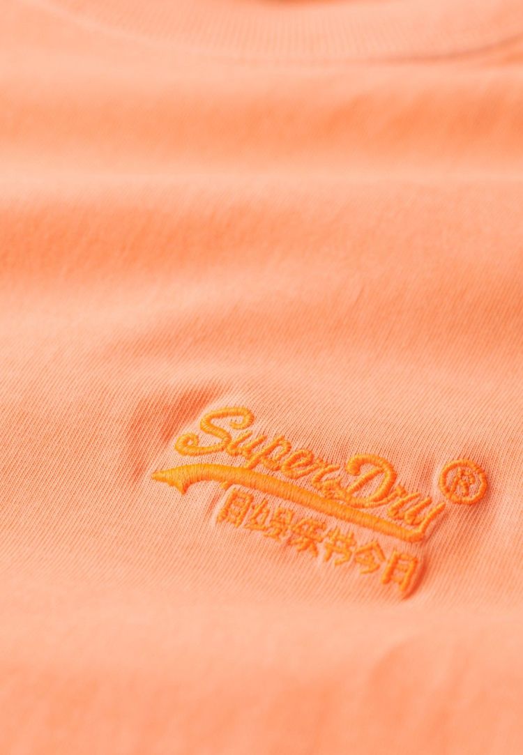 Superdry T-shirt Oranje heren (ESSENTIAL LOGO EMB NEON TEE - M1012065A.B6G) - GL Sport (Sluis)