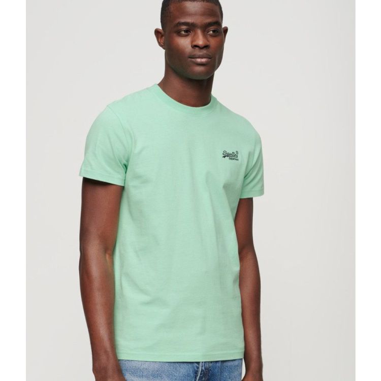 Superdry T-shirt Groen heren (ESSENTIAL LOGO EMB TEE - M1011245A.2MD) - GL Sport (Sluis)