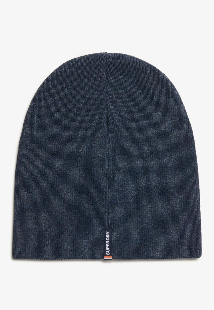 Superdry Muts Blauw heren (ESSENTIAL LOGO KNITTED BEANIE - M9010184A.C2P) - GL Sport (Sluis)