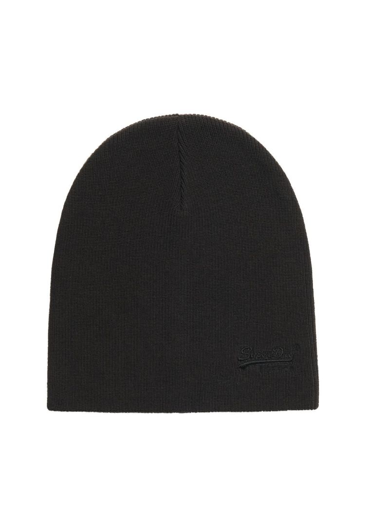 Superdry Muts Zwart heren (ESSENTIAL LOGO KNITTED BEANIE - M9010184A.02A) - GL Sport (Sluis)