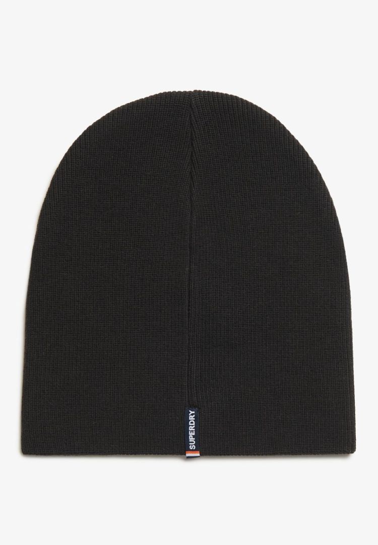 Superdry Muts Zwart heren (ESSENTIAL LOGO KNITTED BEANIE - M9010184A.02A) - GL Sport (Sluis)