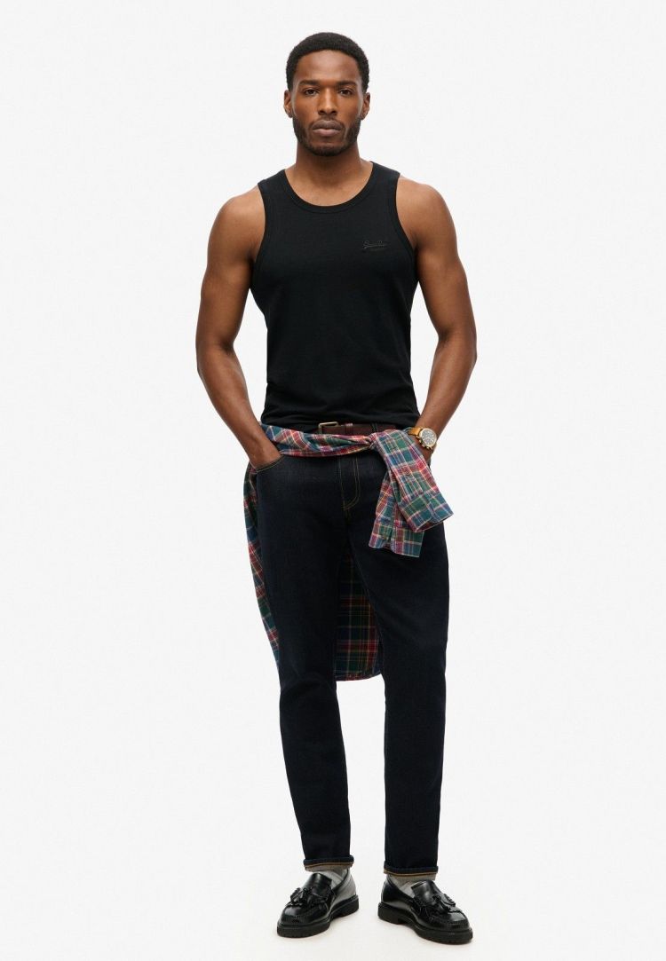 Superdry Tanktop Zwart heren (ESSENTIAL LOGO VEST TOP - M6010819A.02A) - GL Sport (Sluis)