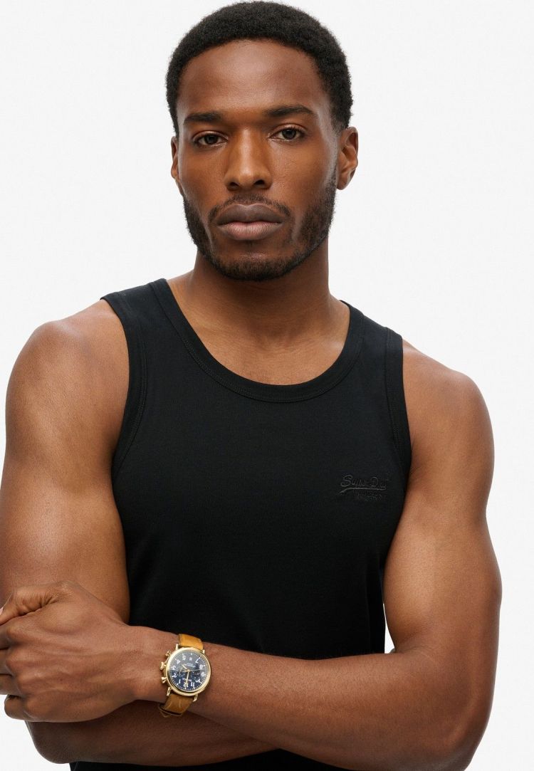 Superdry Tanktop Zwart heren (ESSENTIAL LOGO VEST TOP - M6010819A.02A) - GL Sport (Sluis)