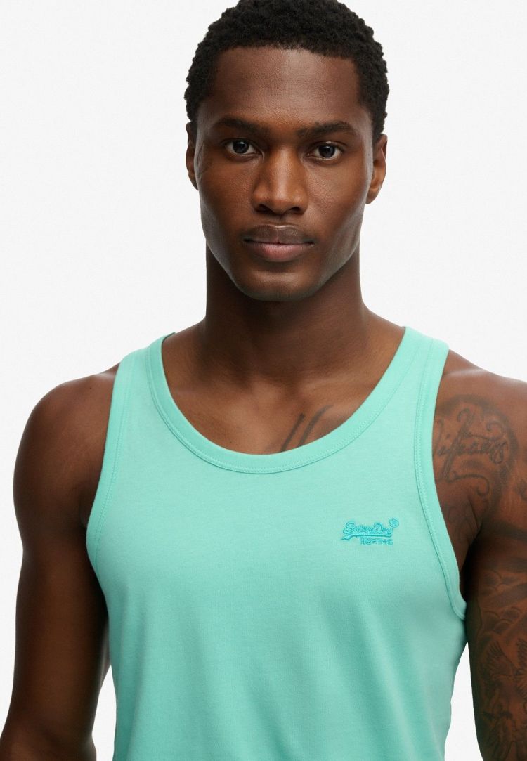 Superdry Tanktop Mint heren (ESSENTIAL LOGO VEST UB - M6010819A.A7L) - GL Sport (Sluis)