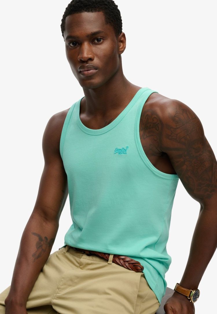 Superdry Tanktop Mint heren (ESSENTIAL LOGO VEST UB - M6010819A.A7L) - GL Sport (Sluis)