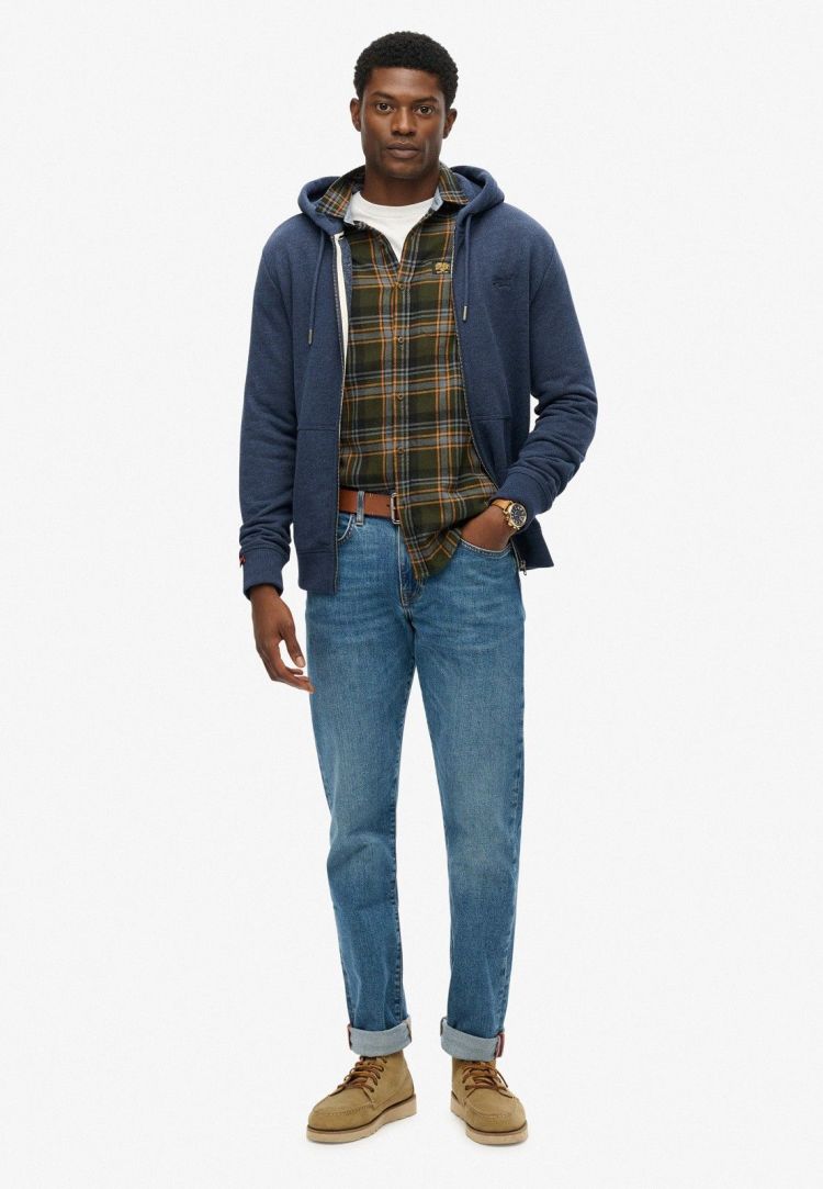 Superdry Vest Blauw heren (ESSENTIAL LOGO ZIP HOODIE HB - M2014128A.B9I) - GL Sport (Sluis)