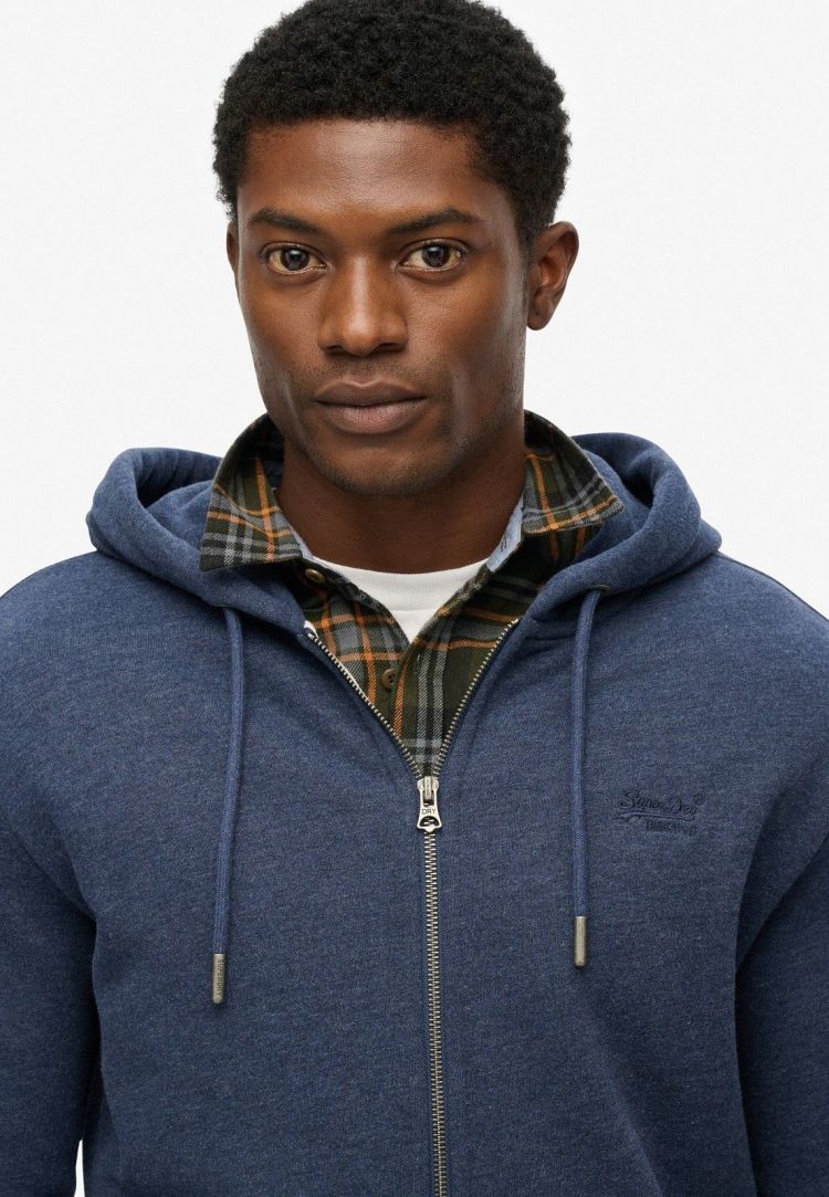 Superdry Vest Blauw heren (ESSENTIAL LOGO ZIP HOODIE HB - M2014128A.B9I) - GL Sport (Sluis)