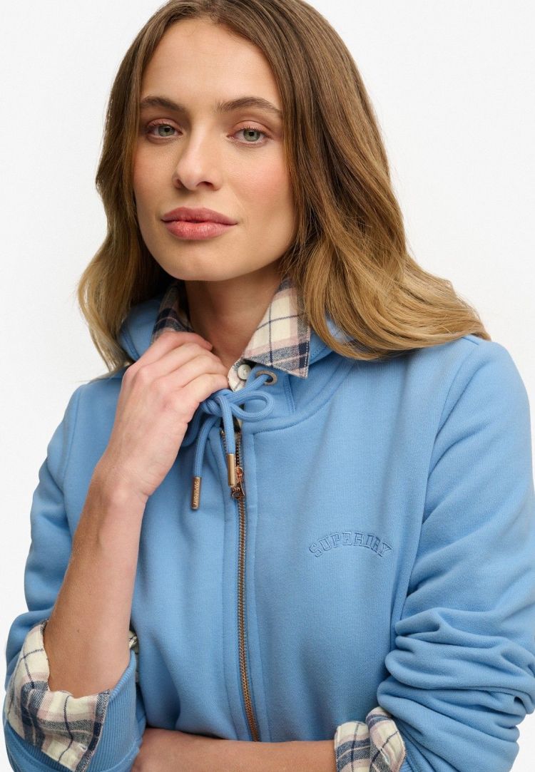 Superdry Vest Blauw dames (ESSENTIAL LOGO ZIPHOOD HB - W2012672A.BYJ) - GL Sport (Sluis)