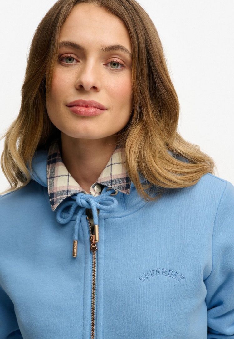 Superdry Vest Blauw dames (ESSENTIAL LOGO ZIPHOOD HB - W2012672A.BYJ) - GL Sport (Sluis)