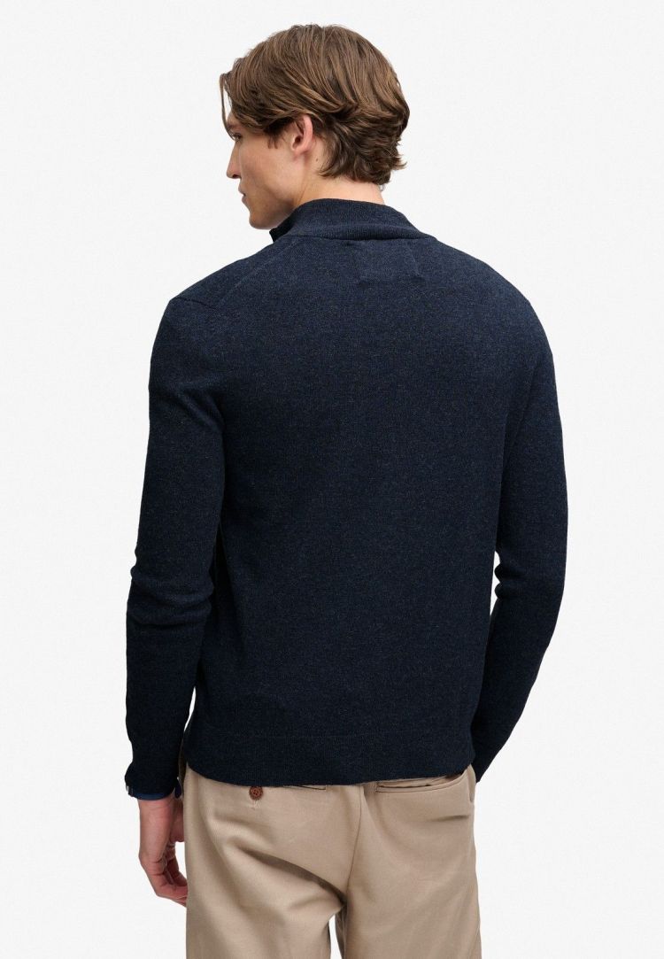 Superdry & Co Pull Blauw heren (ESSENTIAL LW WOOL BLEND 1/2 ZIP - M6110783A.WJC) - GL Sport (Sluis)
