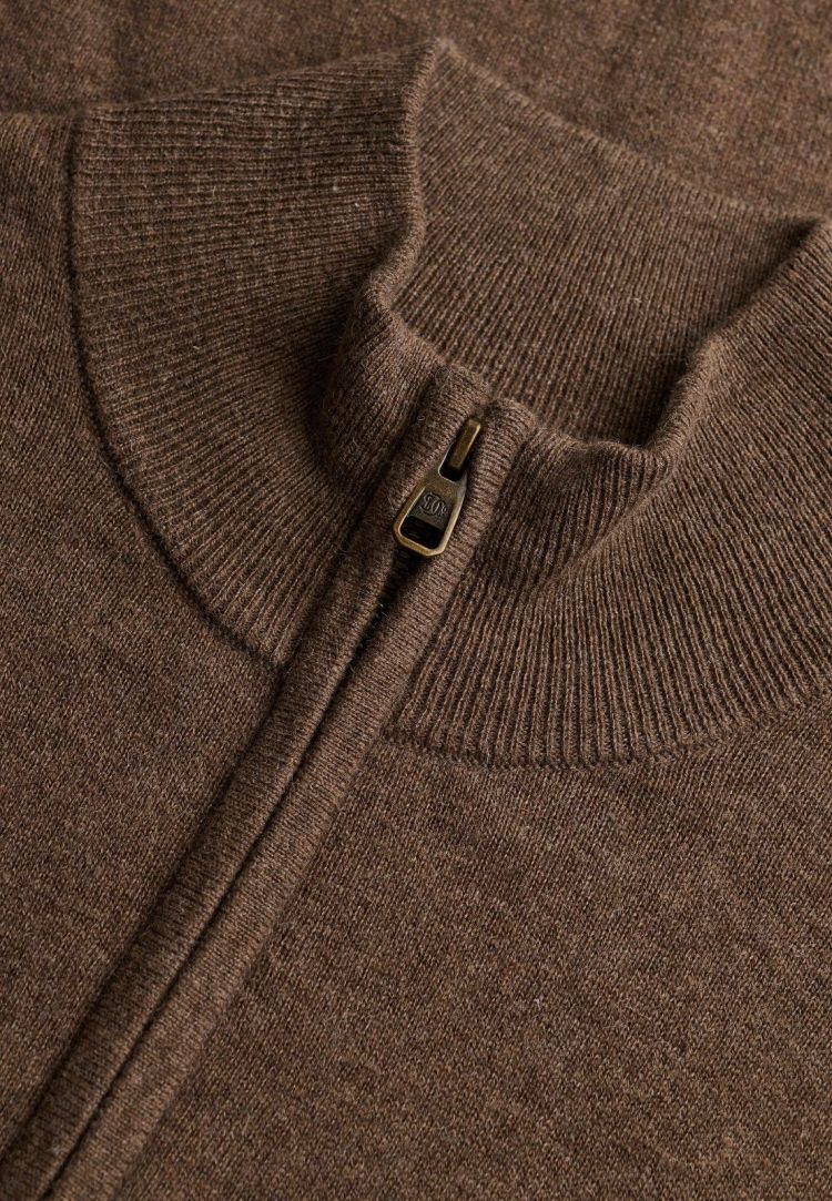 Superdry & Co Pull Bruin heren (ESSENTIAL LW WOOL BLEND 1/2 ZIP - M6110783A.M70) - GL Sport (Sluis)