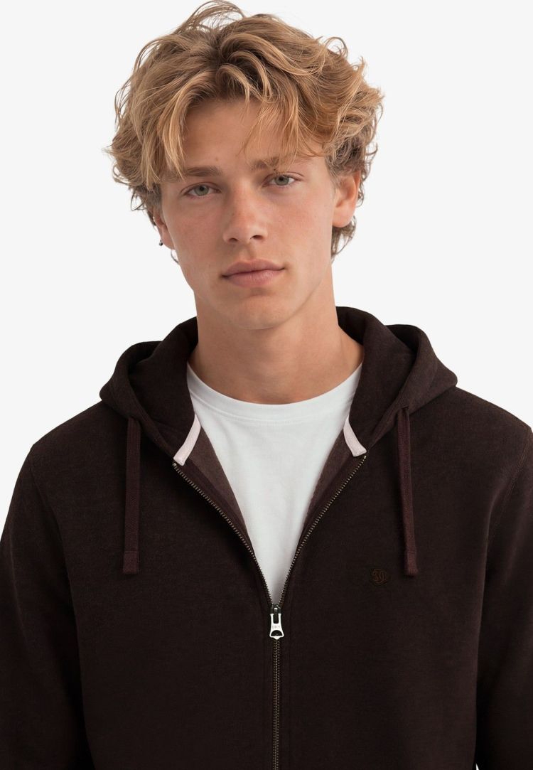 Superdry & Co Vest Bordeaux heren (ESSENTIAL SDCO LOGO ZIPHOOD - M2014703A.M8F) - GL Sport (Sluis)