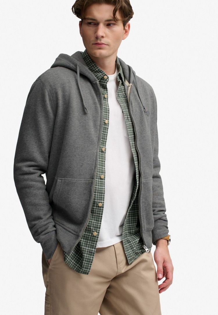 Superdry & Co Vest Grijs heren (ESSENTIAL SDCO LOGO ZIPHOOD - M2014703A.K7V) - GL Sport (Sluis)