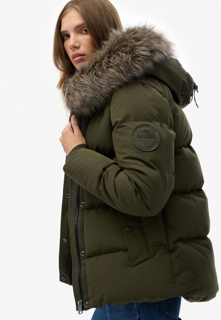 Superdry Jas Kaki dames (EVEREST 5 BAFFLE PUFFER JACKET - W5011929A.D8B) - GL Sport (Sluis)