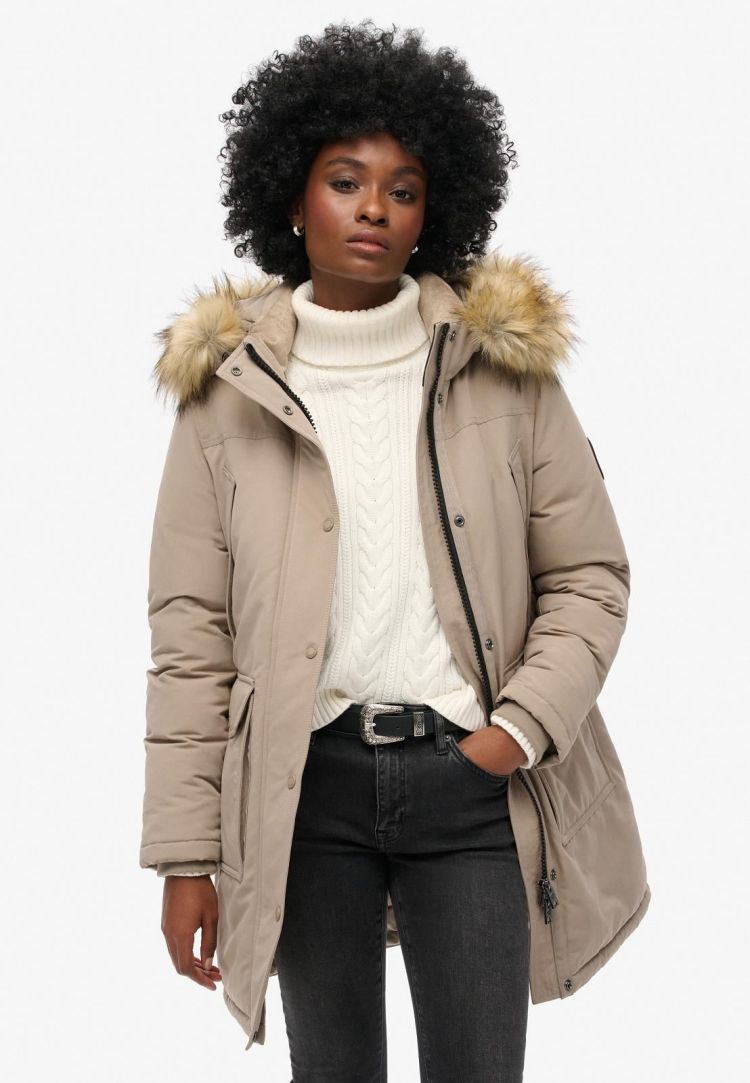 Superdry Jas Beige dames (EVEREST FAUX FUR PARKA JACKET - W5011786A.1PC) - GL Sport (Sluis)