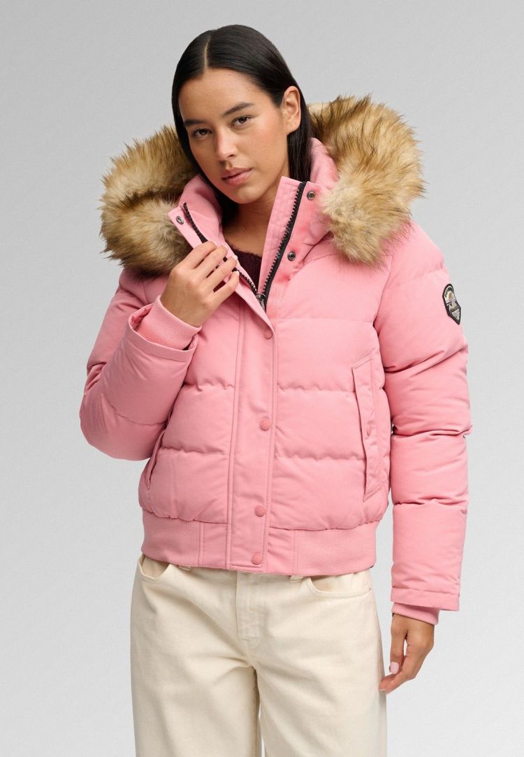 Superdry & Co Jas Roze dames (EVEREST HOODED BOMBER JACKET - W5011785A.L6Y) - GL Sport (Sluis)