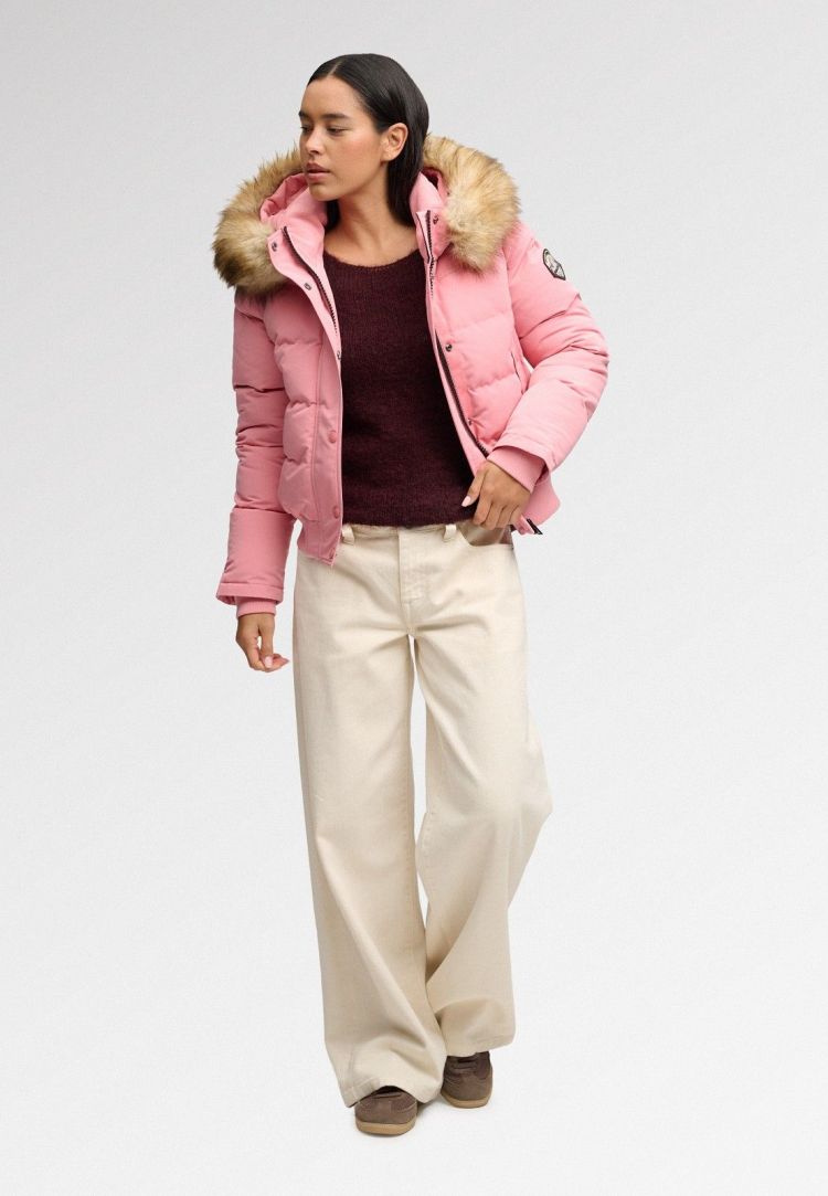 Superdry & Co Jas Roze dames (EVEREST HOODED BOMBER JACKET - W5011785A.L6Y) - GL Sport (Sluis)