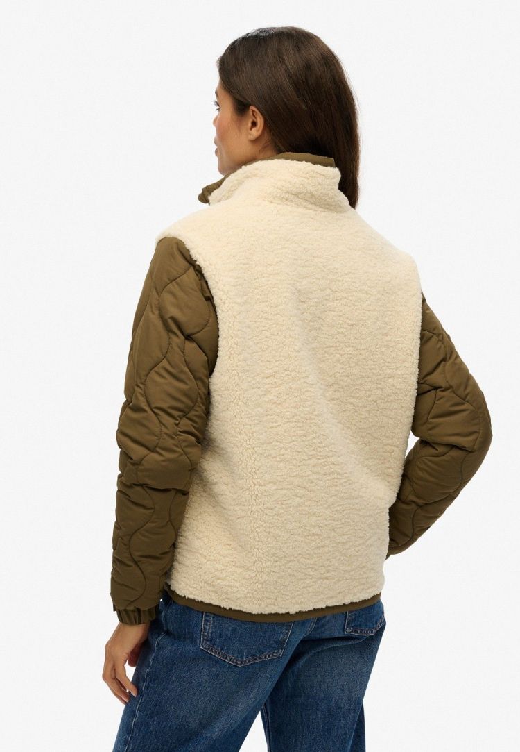 Superdry Jas Off-white dames (FLEECE HYBRID JACKET - W5011934A.1LG) - GL Sport (Sluis)