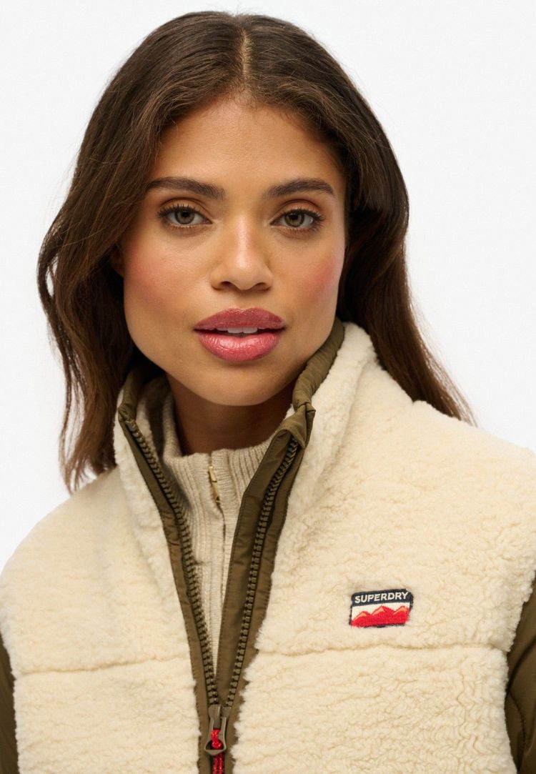 Superdry Jas Off-white dames (FLEECE HYBRID JACKET - W5011934A.1LG) - GL Sport (Sluis)