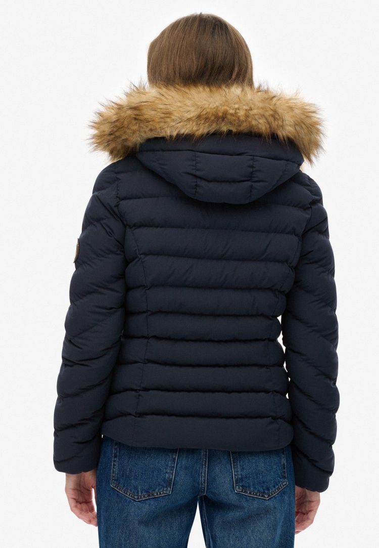Superdry Jas Blauw dames (FUJI FAUX FUR HOOD PADDED JACKET - W5012000A.98T) - GL Sport (Sluis)
