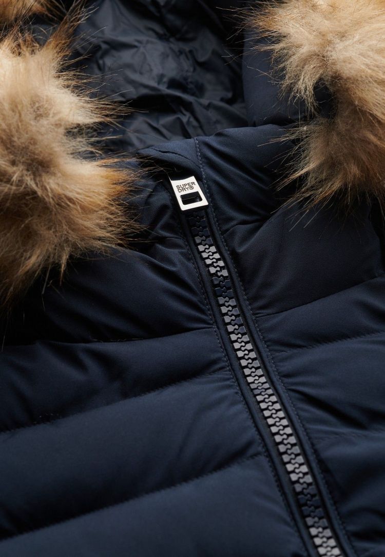 Superdry Jas Blauw dames (FUJI FAUX FUR HOOD PADDED JACKET - W5012000A.98T) - GL Sport (Sluis)