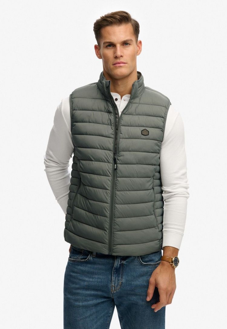 Superdry Bodywarmer Grijs heren (FUJI LITE PADDED GILET - M5012341A.WN1) - GL Sport (Sluis)