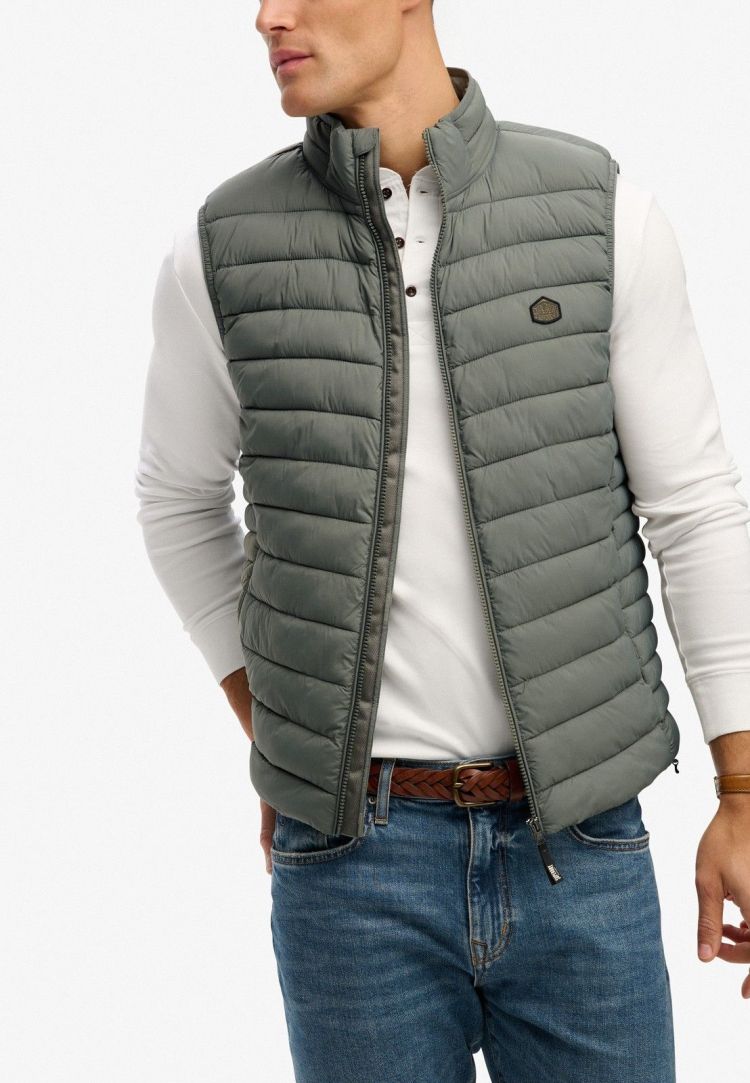 Superdry Bodywarmer Grijs heren (FUJI LITE PADDED GILET - M5012341A.WN1) - GL Sport (Sluis)
