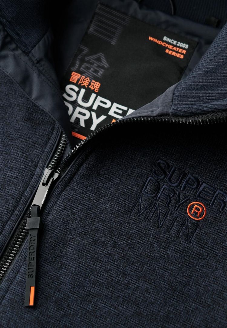 Superdry Jas Blauw heren (HOODED BONDED KNIT BOMBER JACKET - M5011928A.C2Y) - GL Sport (Sluis)